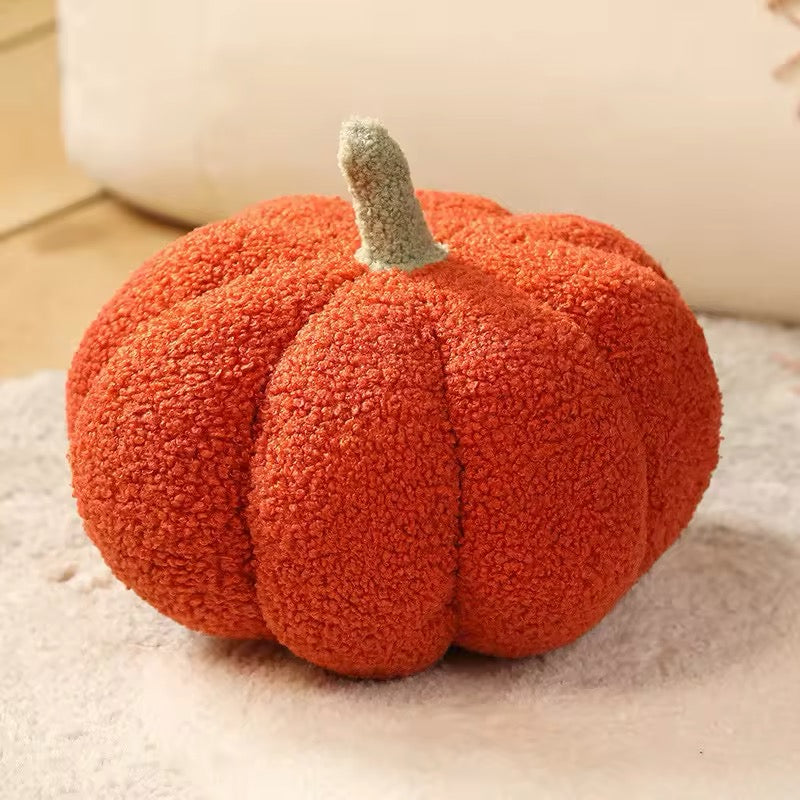 Plush Pumpkin Pillow Red