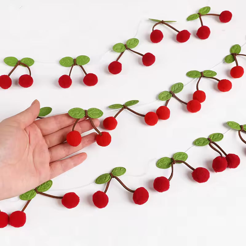 Cute Cherry Pom Pom Garland