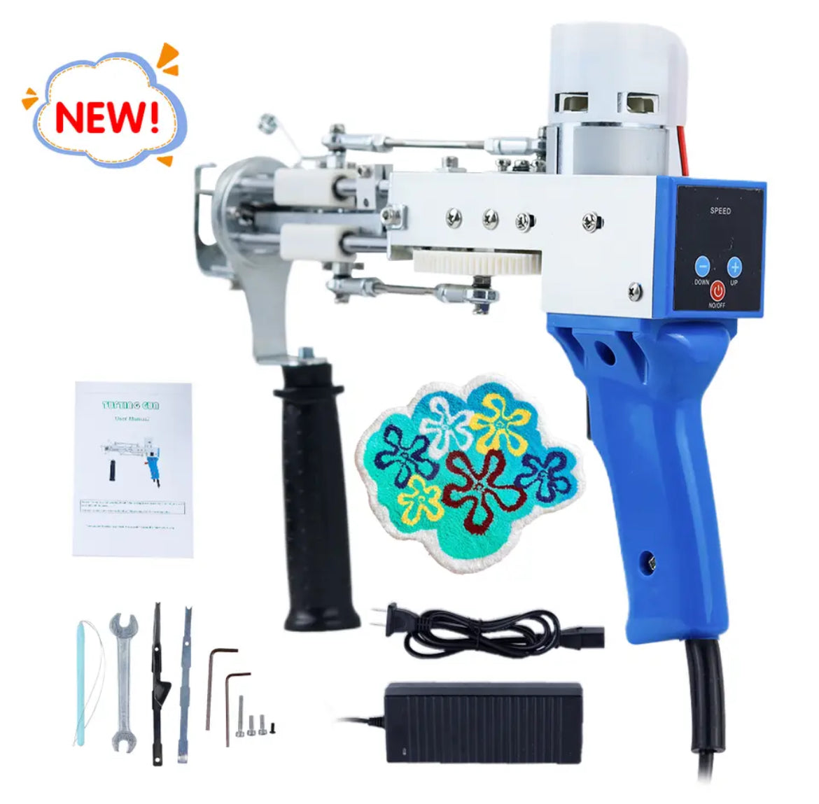 Tufting Gun Starter Kit Blue NEW Digital Display