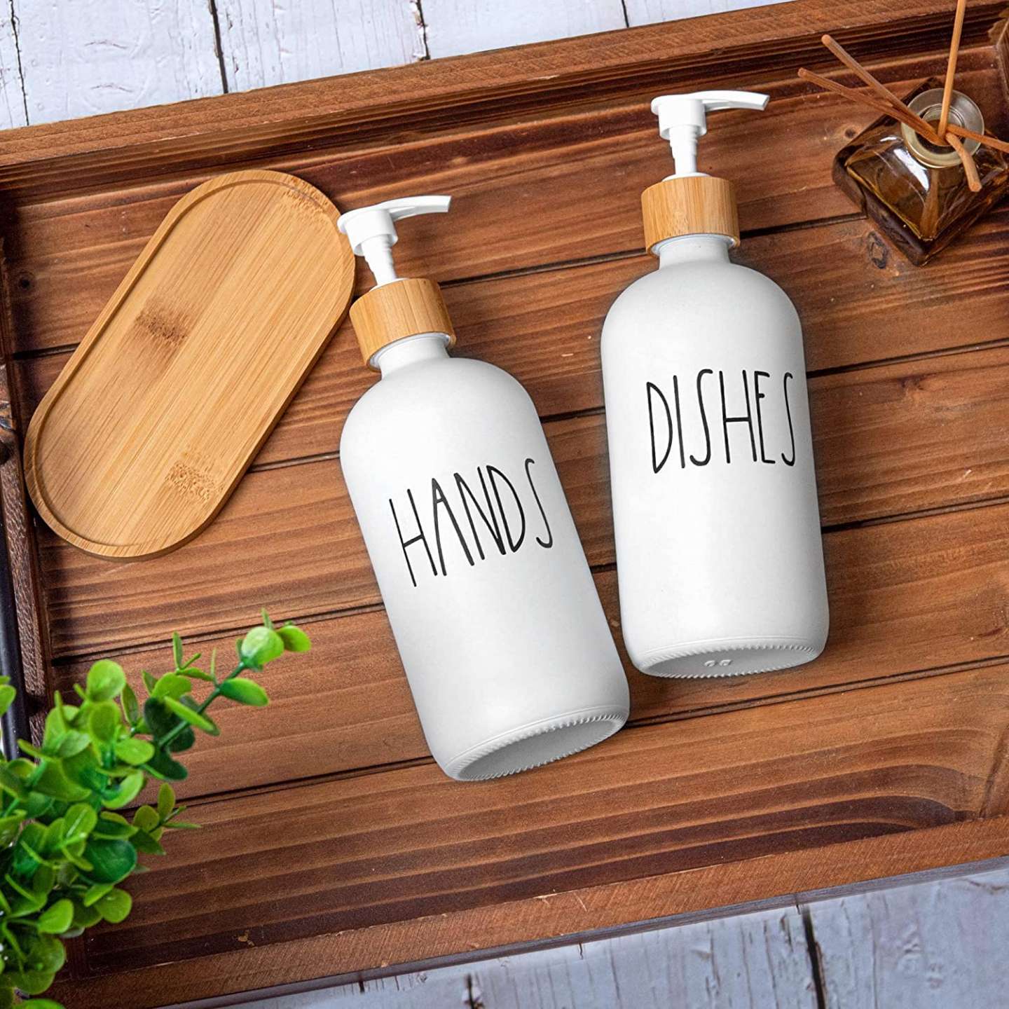 Soap Dispenser Set - Hands & Dishes White Set