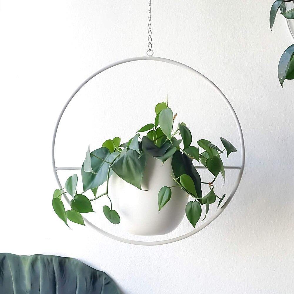 AeroHalo™ - Metal Hanging Planter White Round