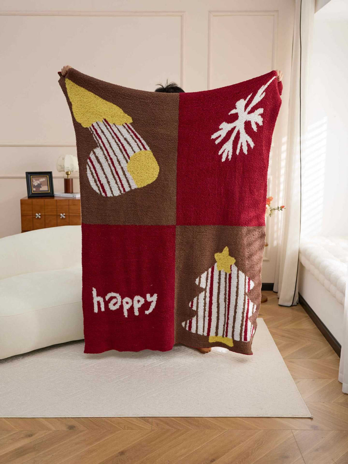 Christmas Stocking Plush Throw Blanket