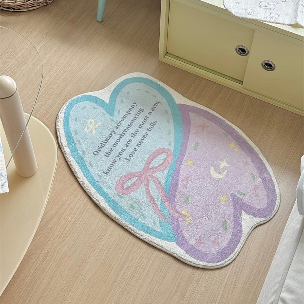 Pastel Butterfly & Heart Bath Mat