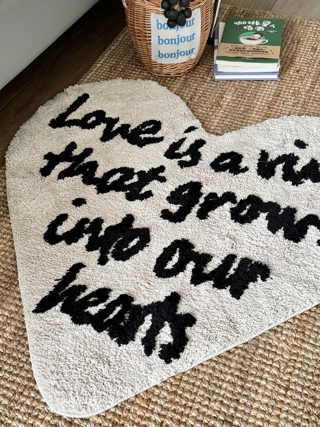 Heart Shaped Typography Rug