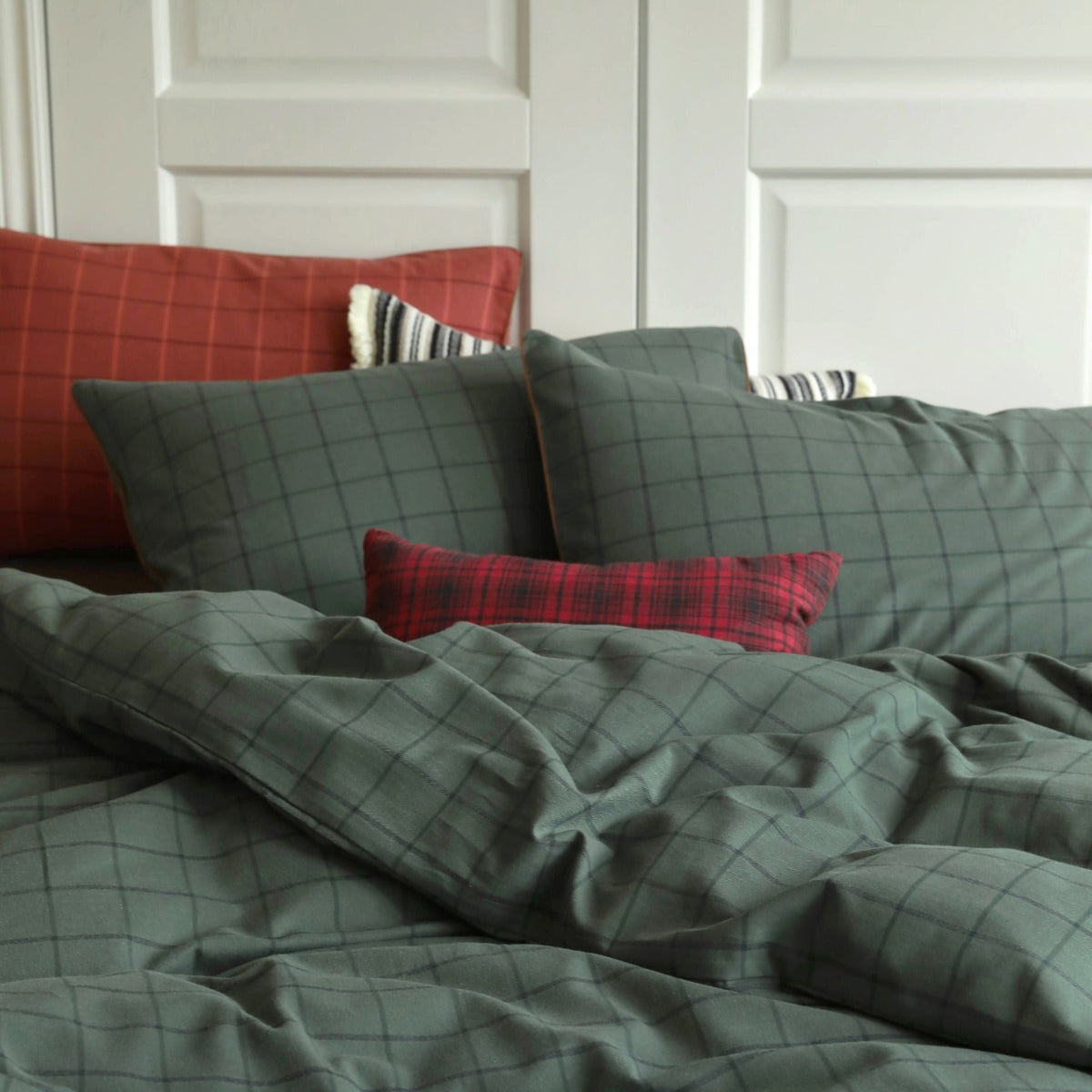 Heritage Plaid Cotton Flannel Bedding Set