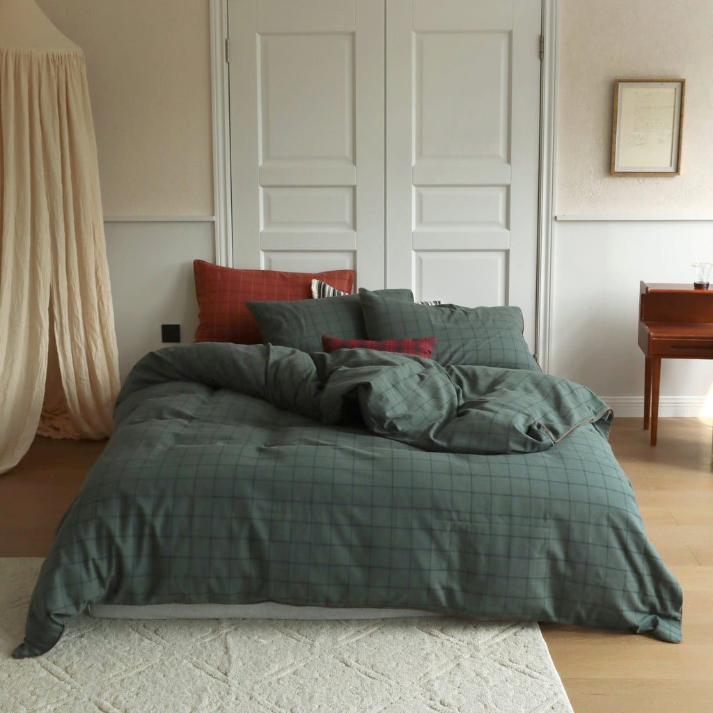 Heritage Plaid Cotton Flannel Bedding Set