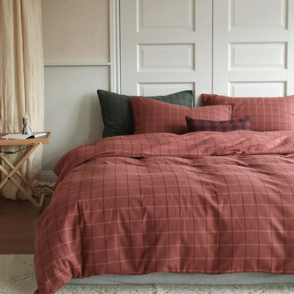 Heritage Plaid Cotton Flannel Bedding Set