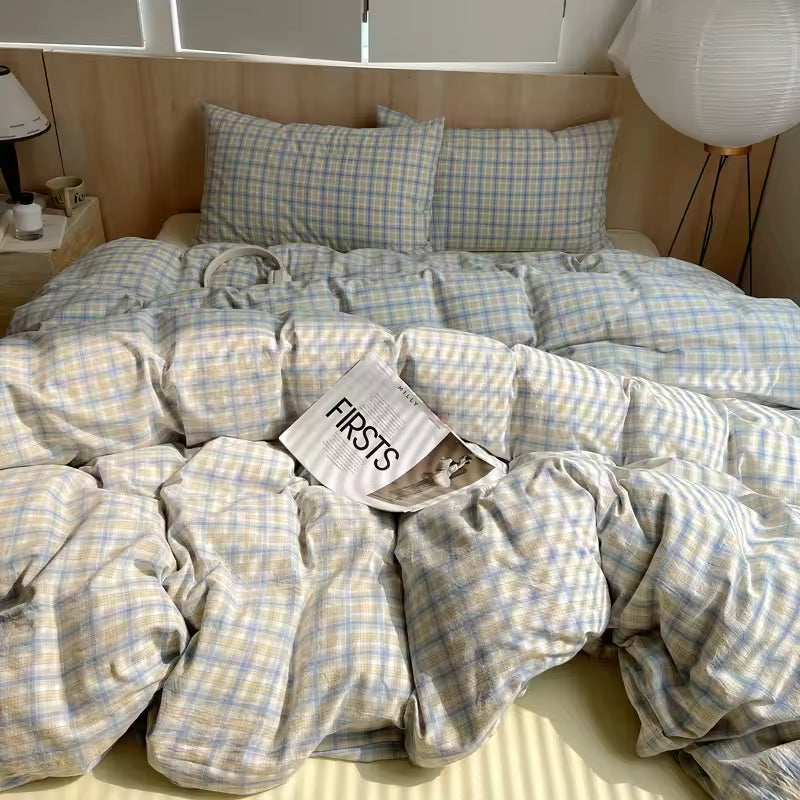 Retro Classic Plaid Duvet Cover Set