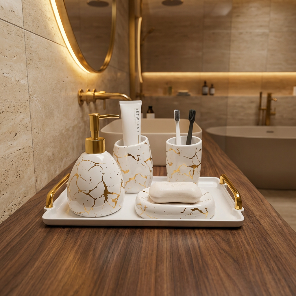 Marble Bliss 5-Piece Bathroom Set