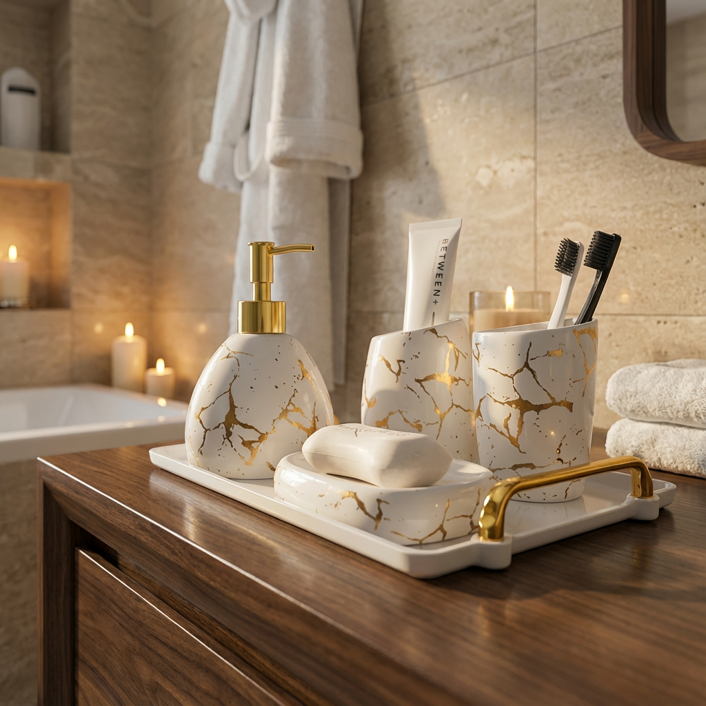 Marble Bliss 5-Piece Bathroom Set