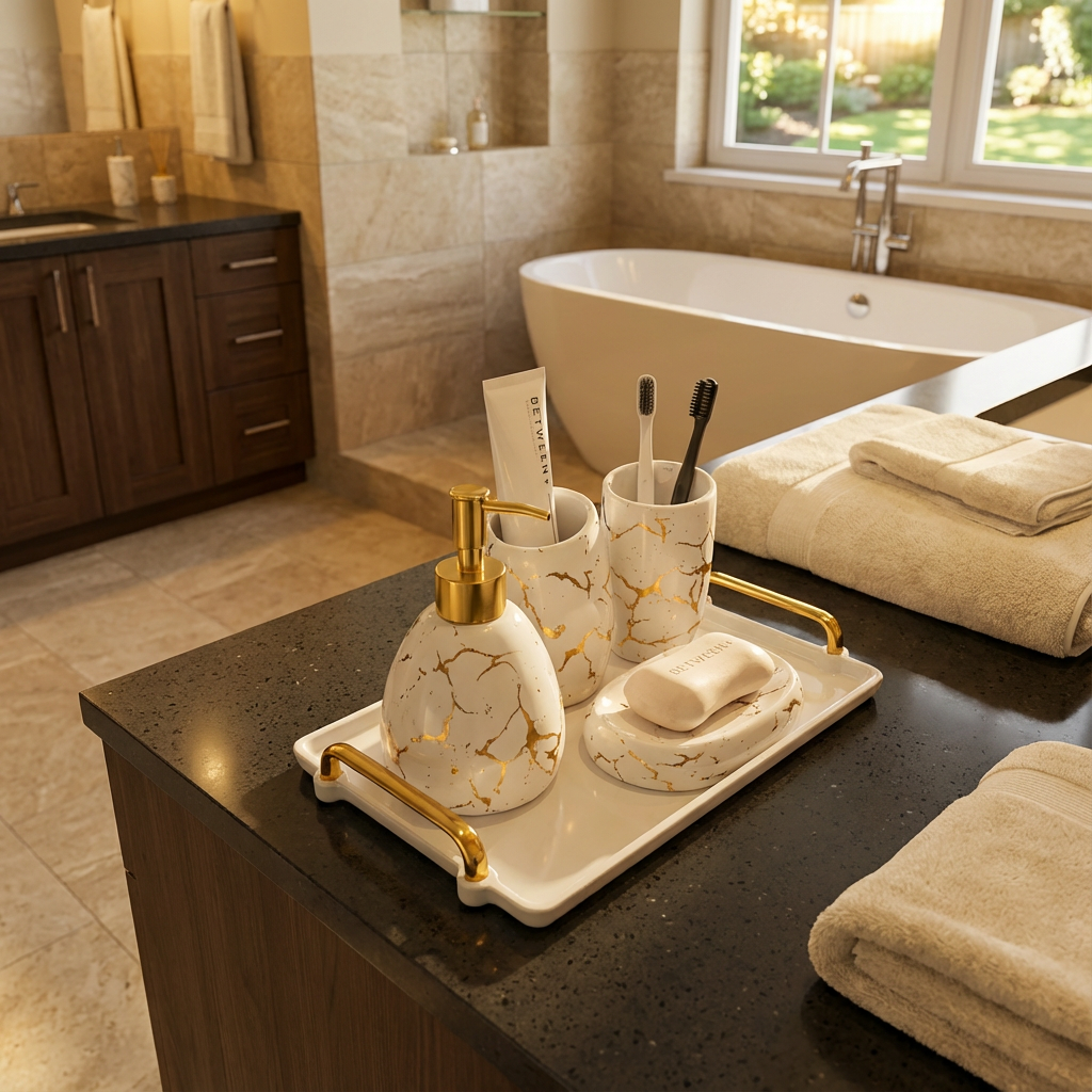 Marble Bliss 5-Piece Bathroom Set