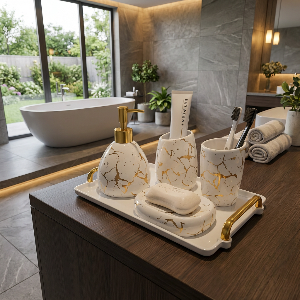 Marble Bliss 5-Piece Bathroom Set