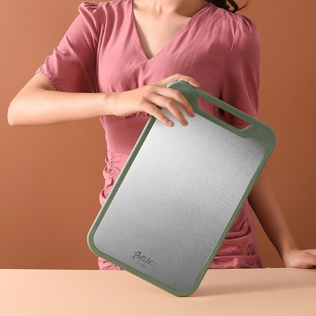 Luxury Double-Sided Stainless Steel Cutting Board
