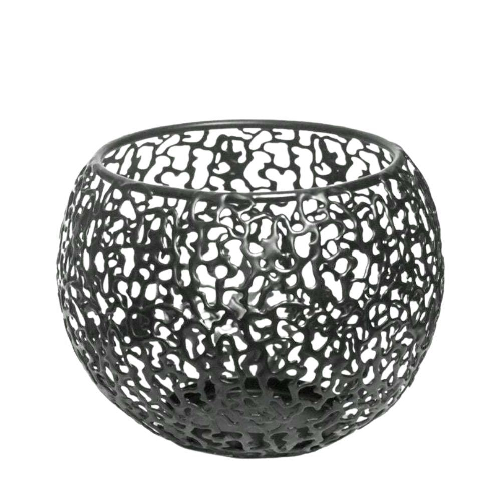 Glow Sphere Candle Holder Black