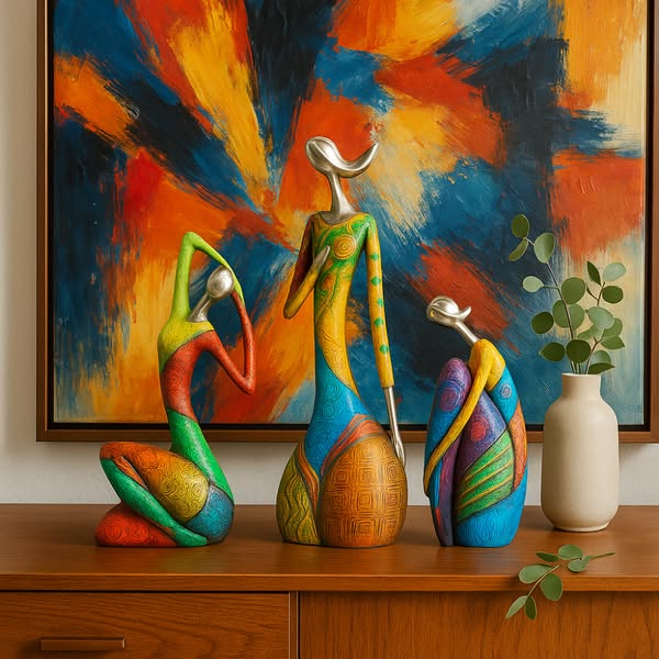 Abstract Resin Woman Sculpture