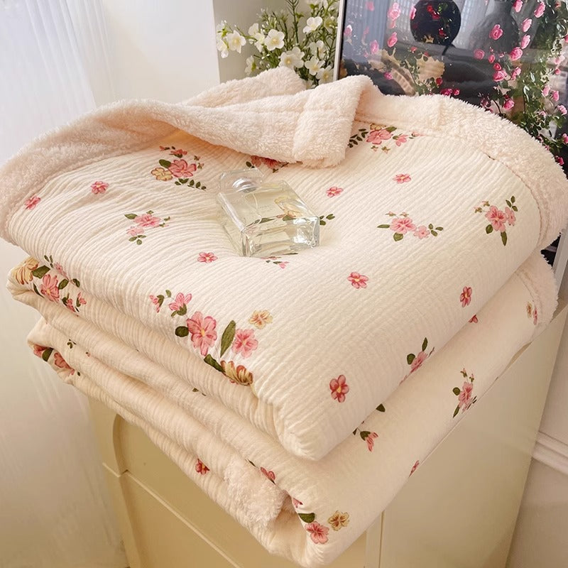 Soft Fleece Kids Blanket – Warm & Cozy for Winter Peach Blossom