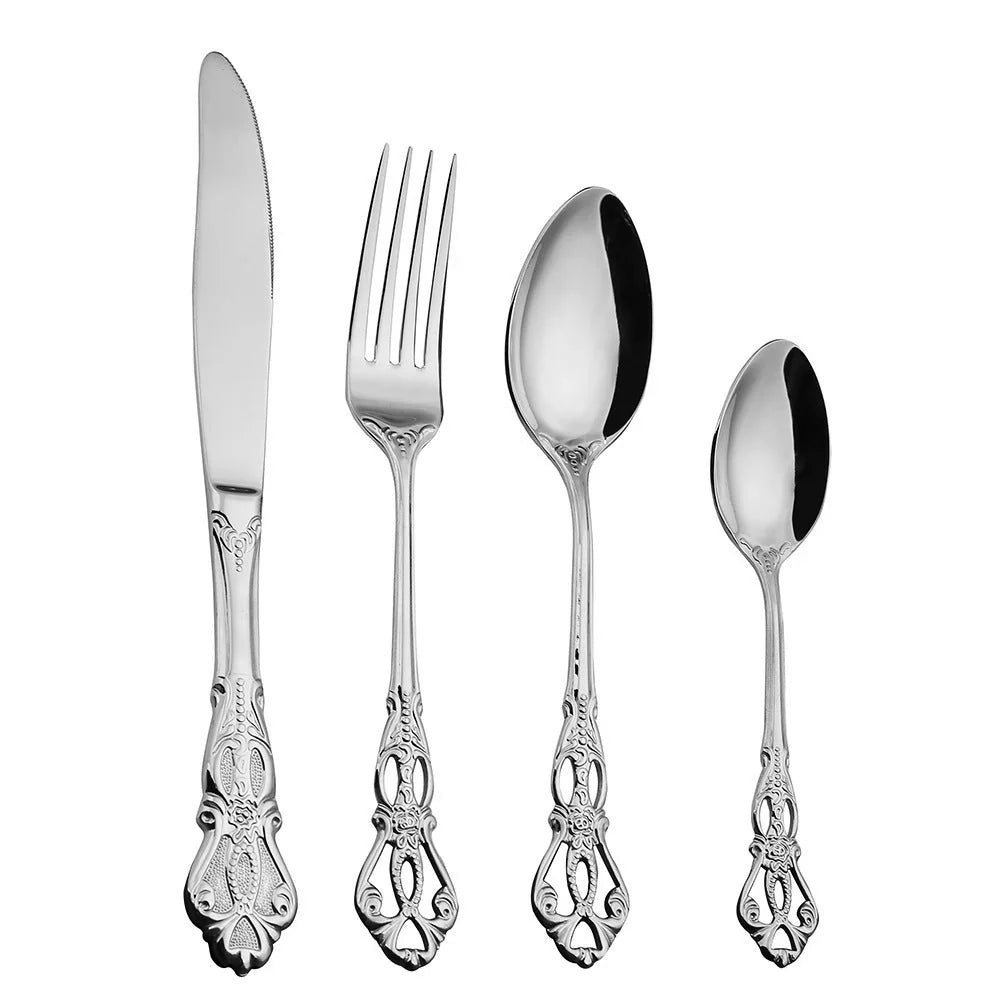 Elegant Stainless Steel Cutlery Set for the Kitchen Silver