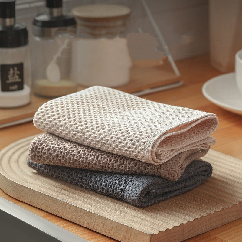 Waffle Cotton Kitchen Towel 6 Towels (2 each color)