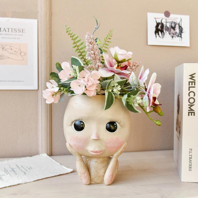 Rosy Cheeky Face Planter Eyes Open