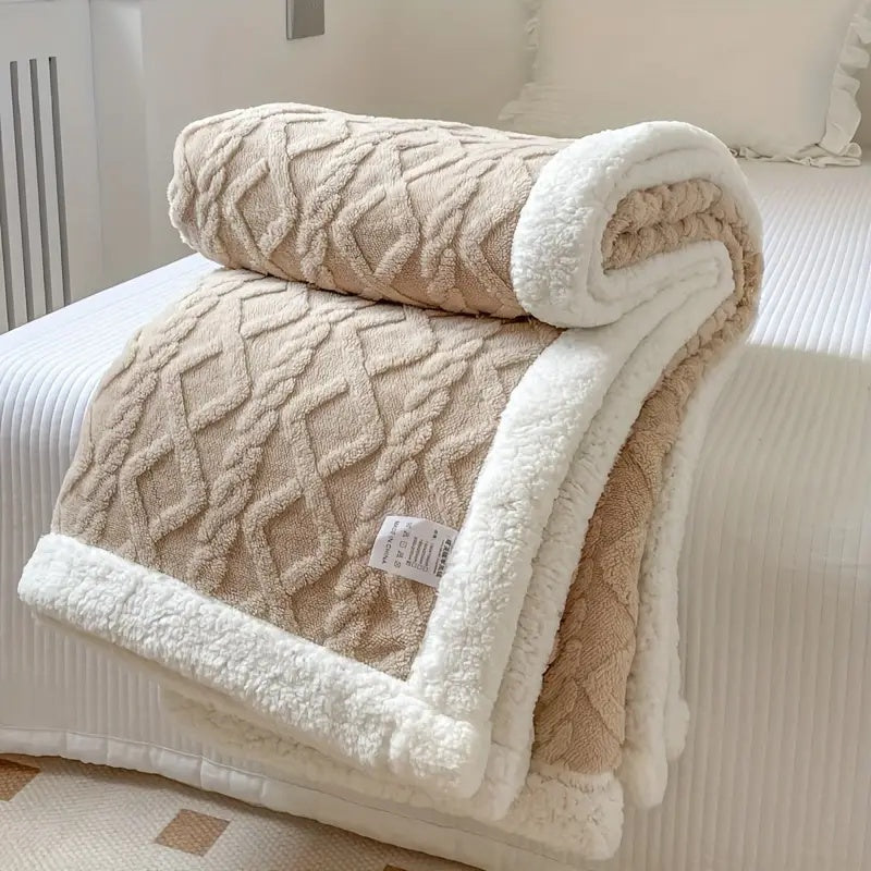 Snuggle Sherpa Blanket Latte