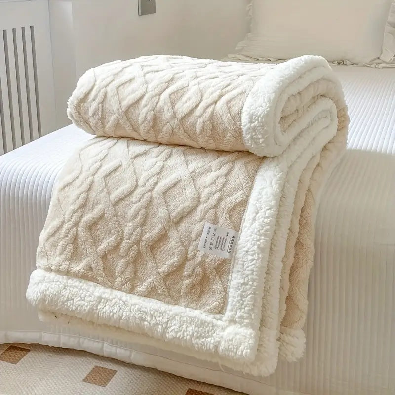 Snuggle Sherpa Blanket Creamy White