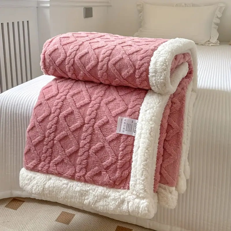 Snuggle Sherpa Blanket Blush Pink