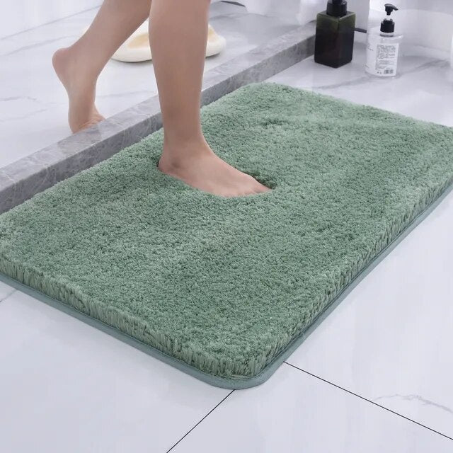 Fur & Plush Bath Rug Green