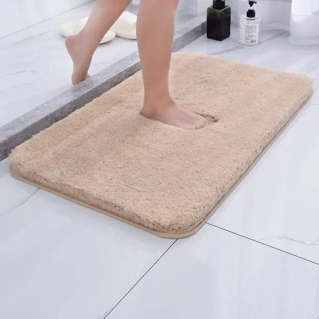 Fur & Plush Bath Rug Beige