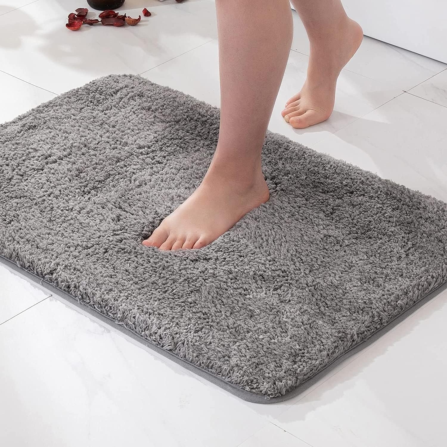 Fur & Plush Bath Rug Grey
