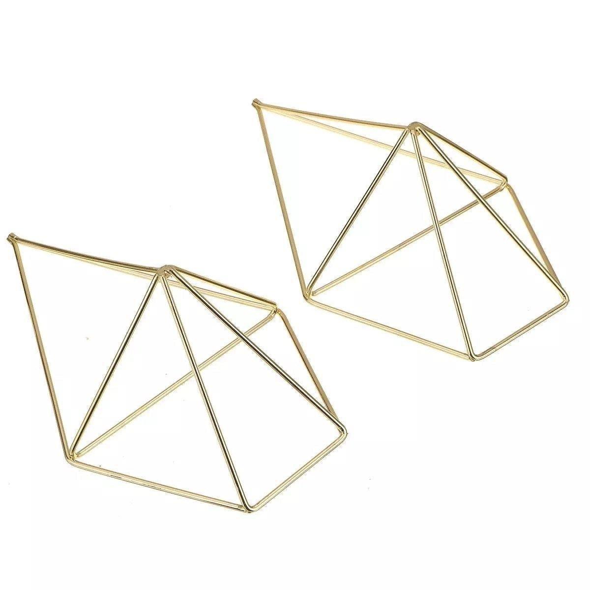 2-Piece Shape Wall-Mounted Air Plant Holders Gold
