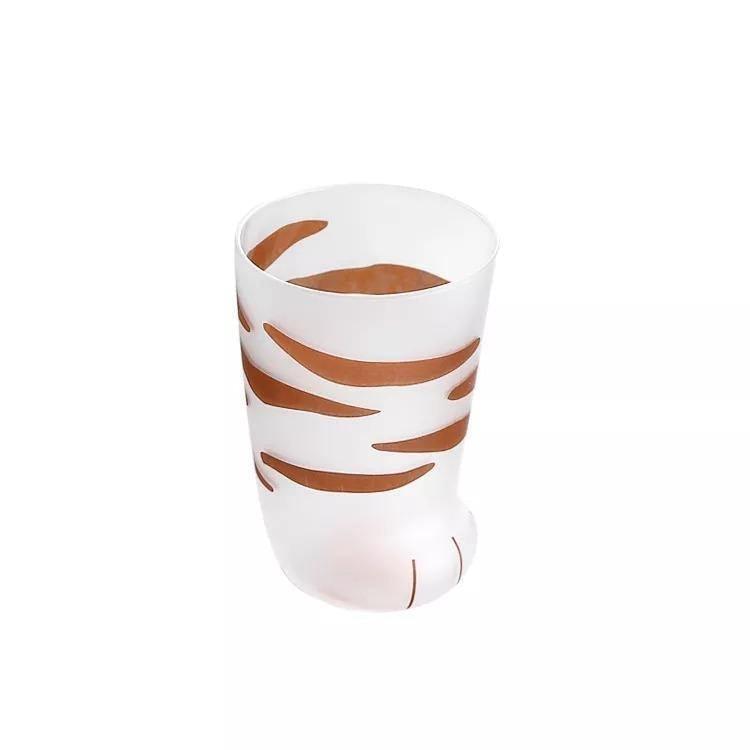 Feline Paw Glass Cups SaddleBrown