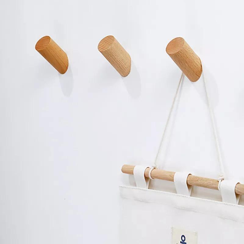 Wooden Wall Hanging Coat Hook White 8cm