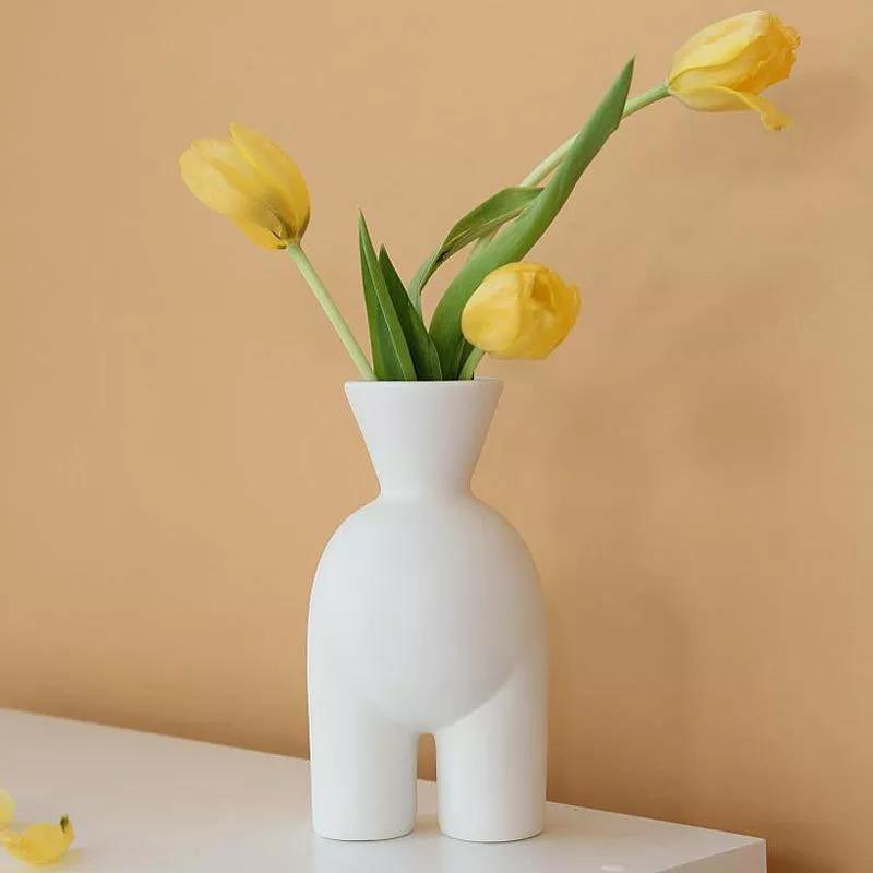 Sleek Ceramic Human Shape Vases Curvy