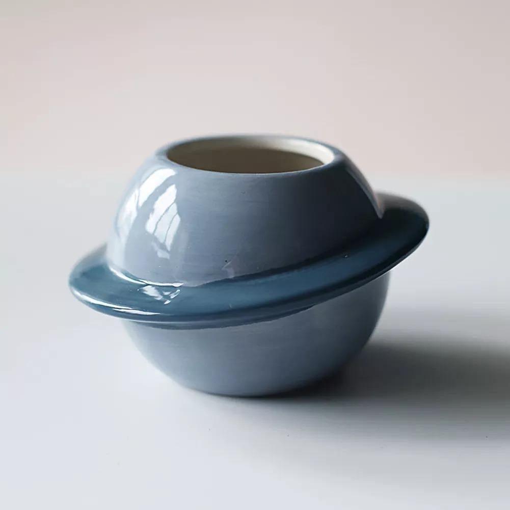 Cosmos World Ceramic Planter SteelBlue