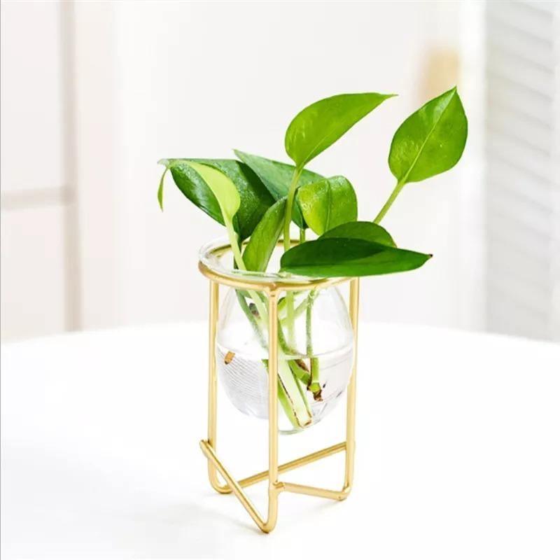 Modern Glass Plant Vase Gold Tall