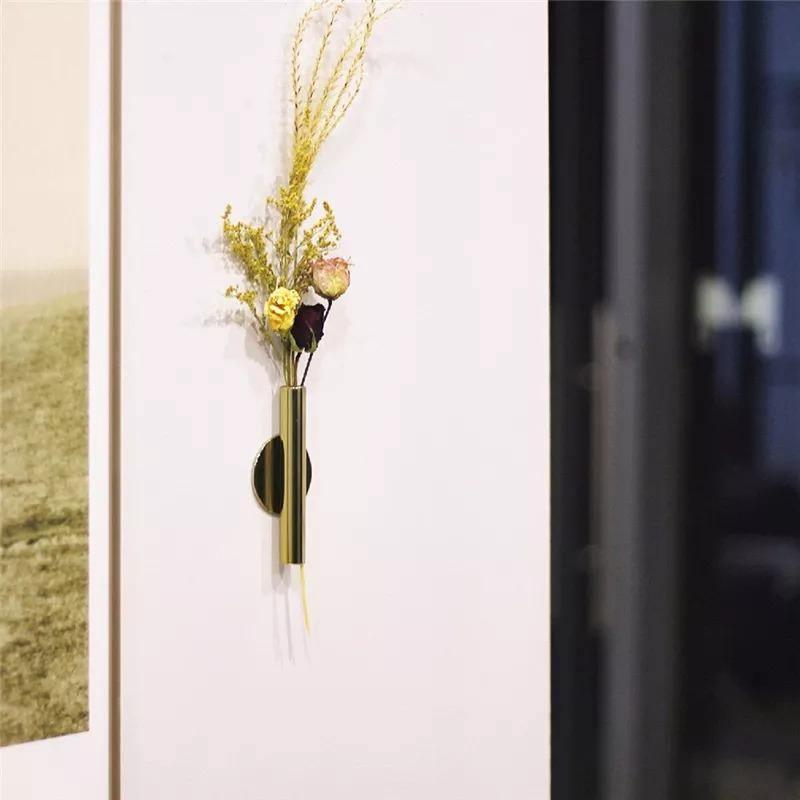 Sleek Metal Tube Vase