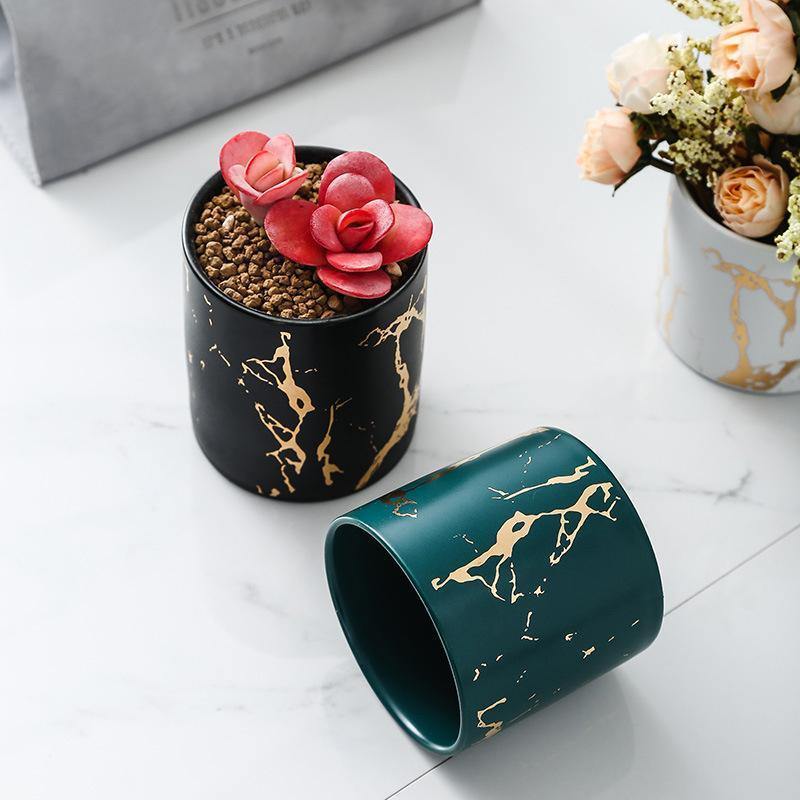 Geometric Marbled Serenity Planter