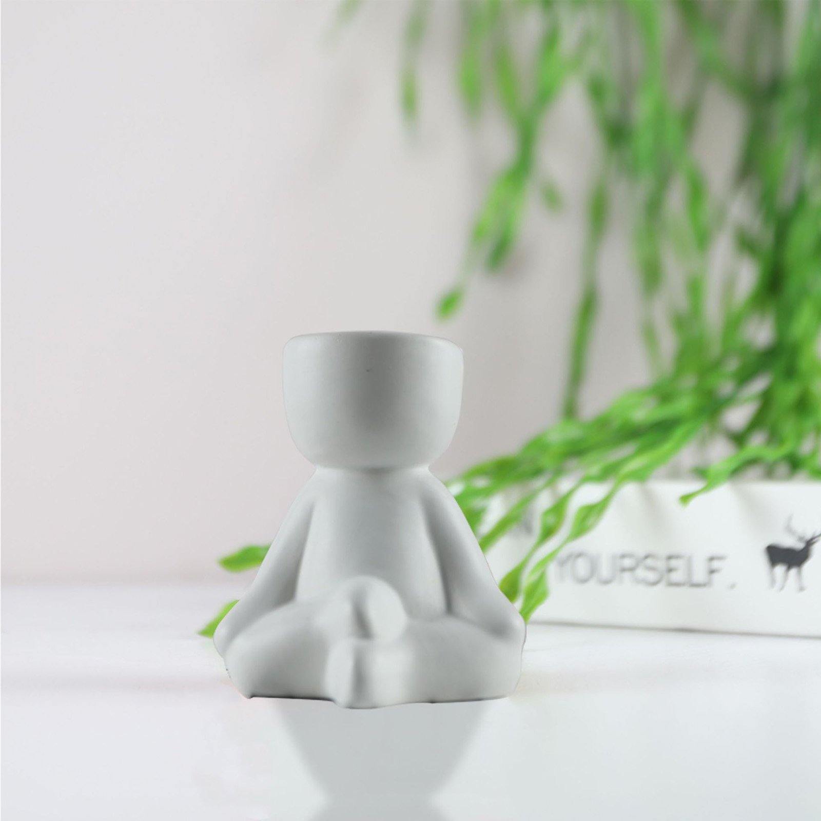 Petite Person Clay Succulent Planter Legs Crossed White