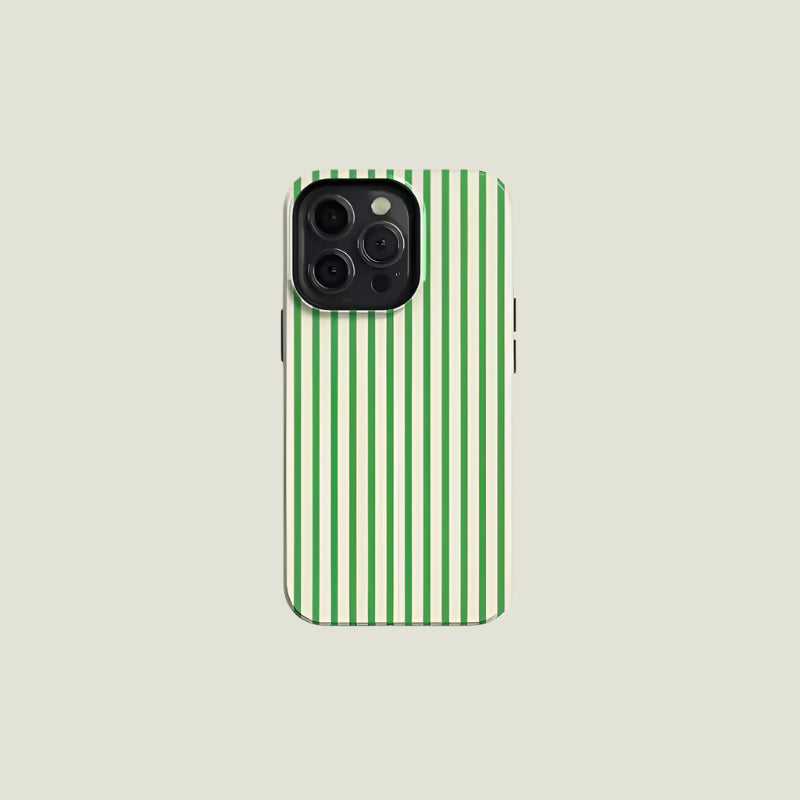 Retro Striped iPhone Case Green