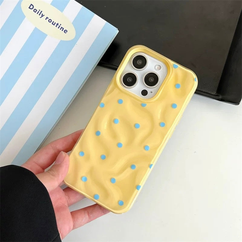 Glossy Polka Dot iPhone Case Yellow