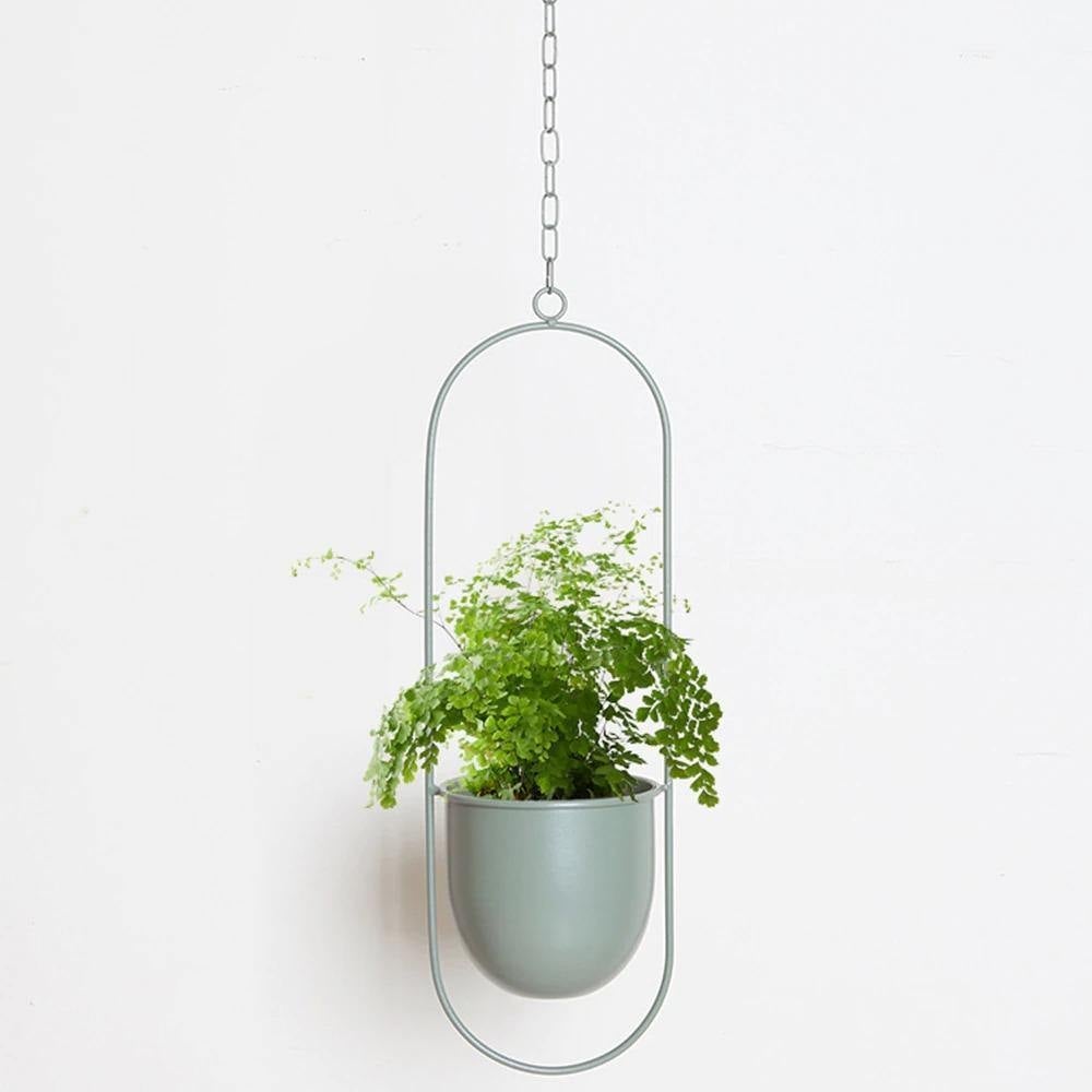 AeroHalo™ - Metal Hanging Planter LightSlateGray Oblong