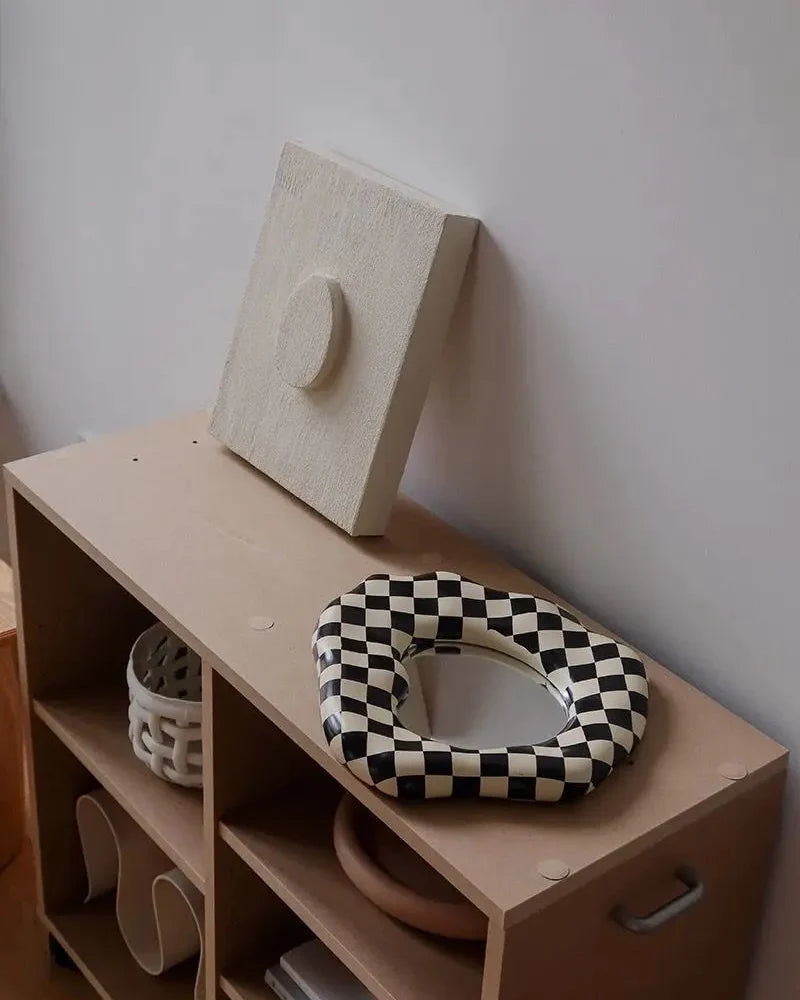 Checkered Resin Tabletop Mirror