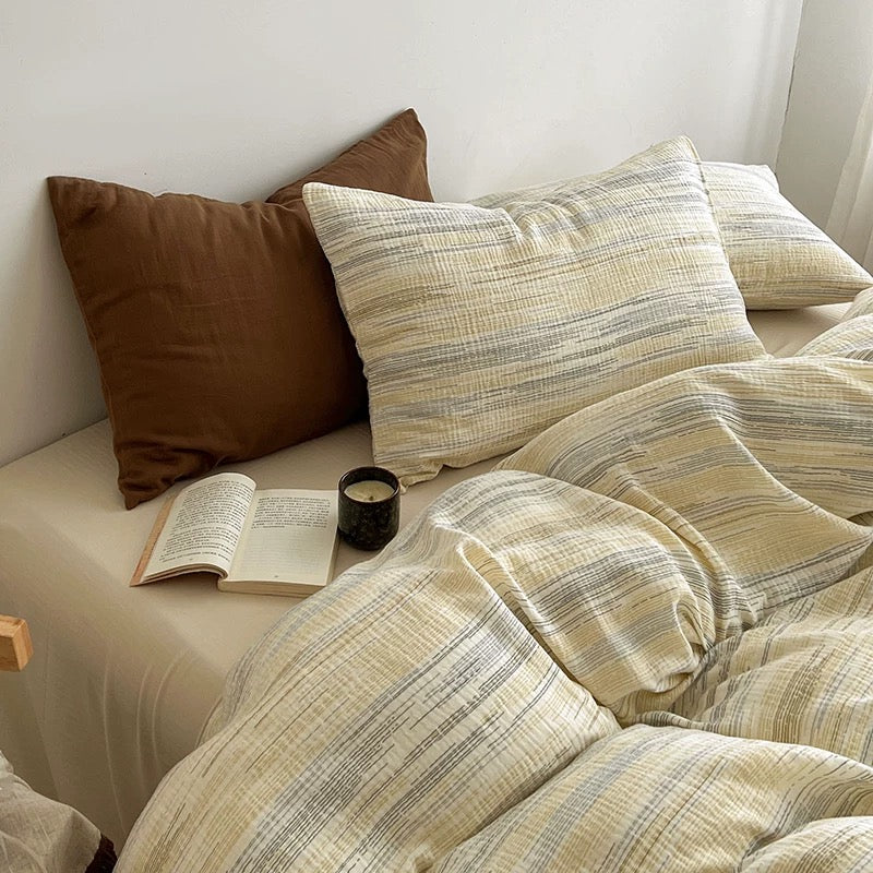 Japandi Textured Duvet Cover Set