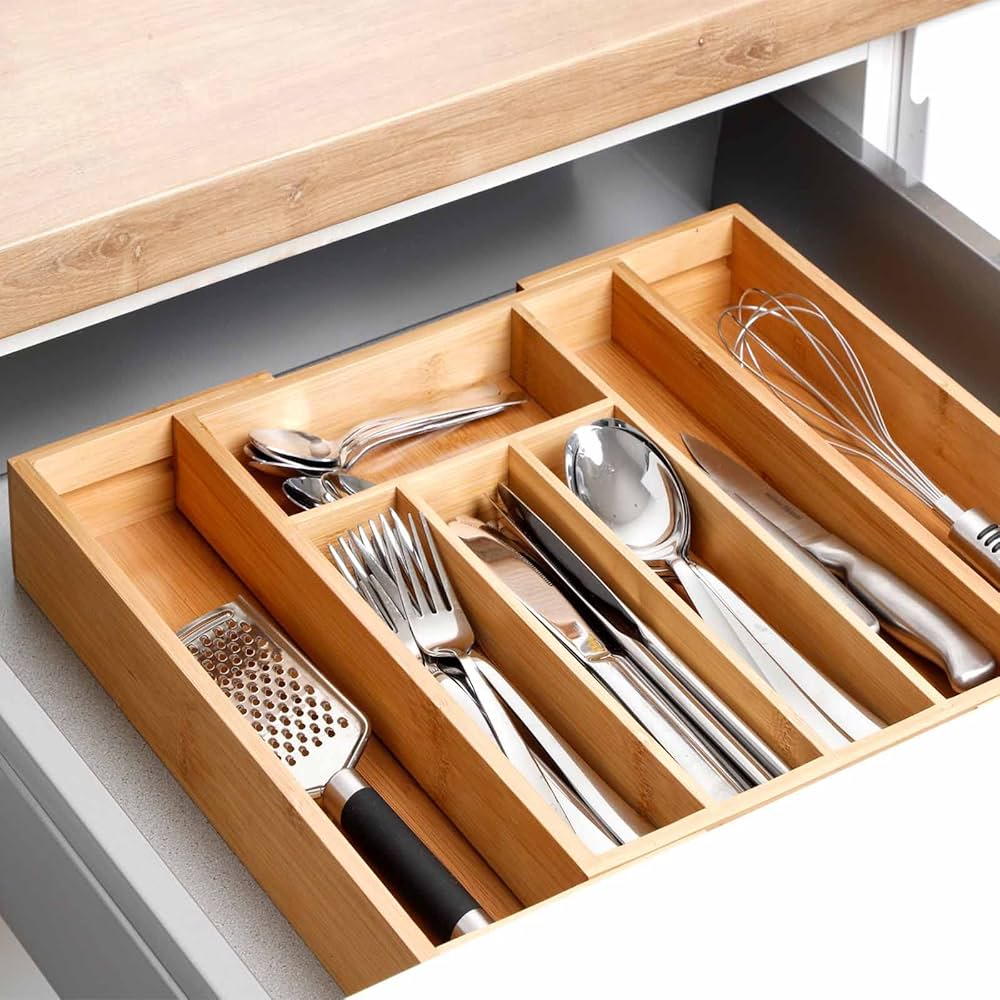 Takumi Bamboo Flatware Drawer Organizer