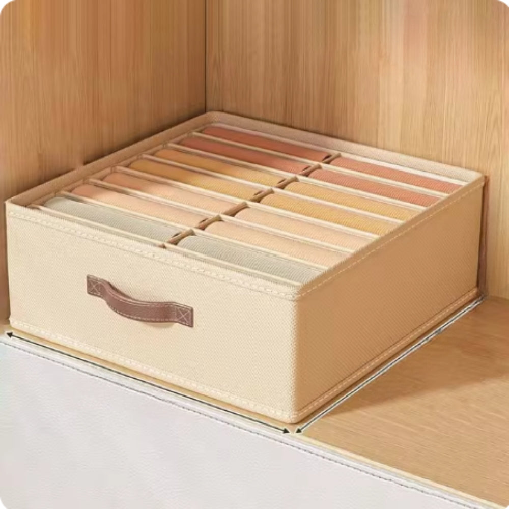Modern Gray Linen Storage Container Beige