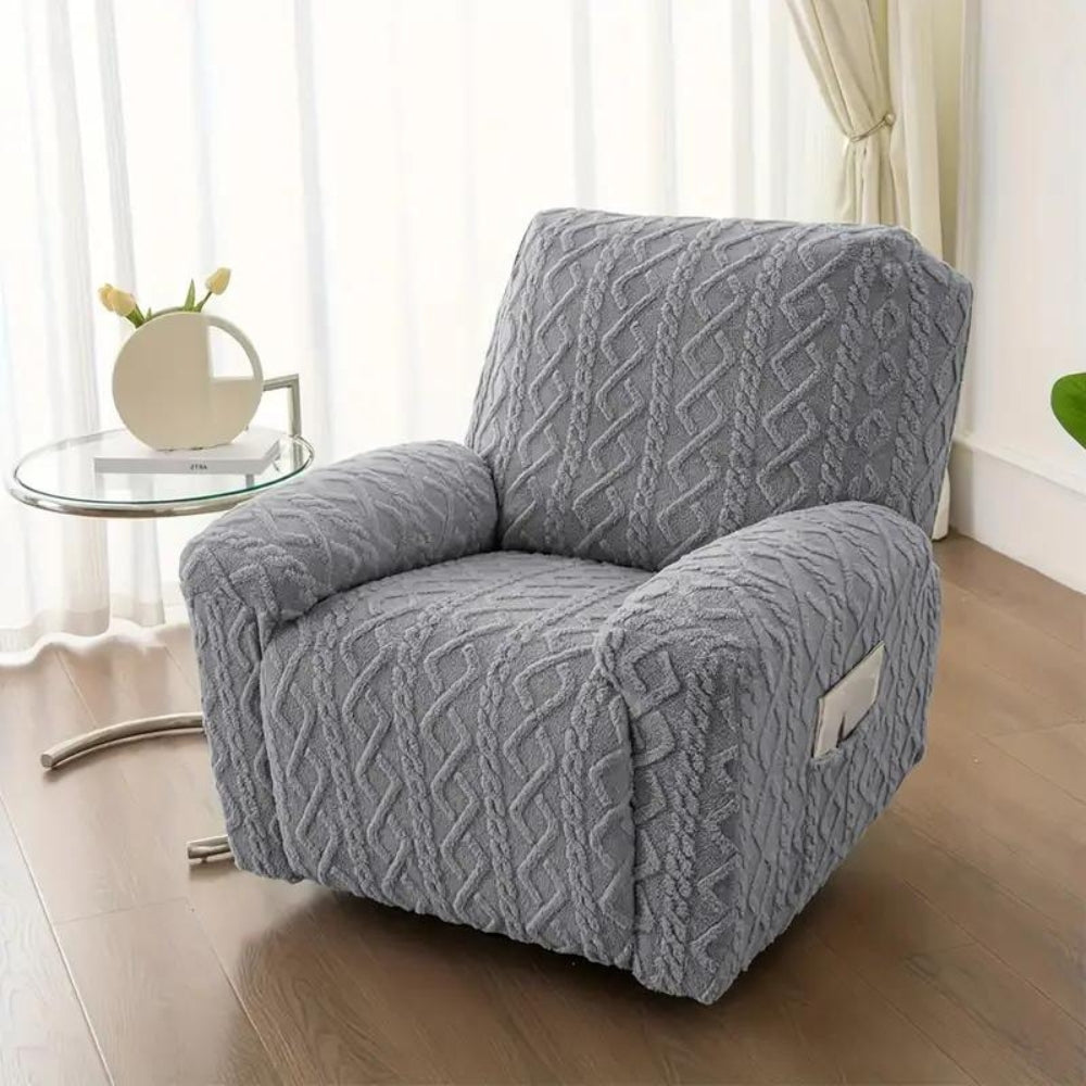 Jacquard Stretch Recliner Sofa Cover Gray One Size