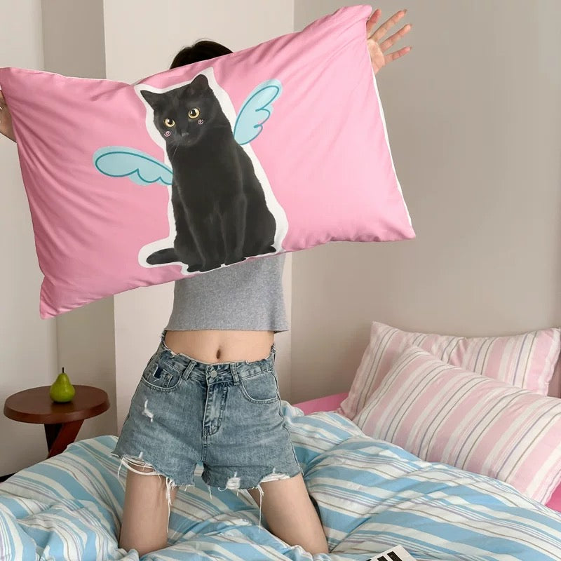 Cute Graphic Cotton Pillowcase