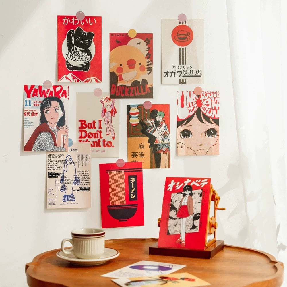 Japanese Vintage Wall Collage Postcards