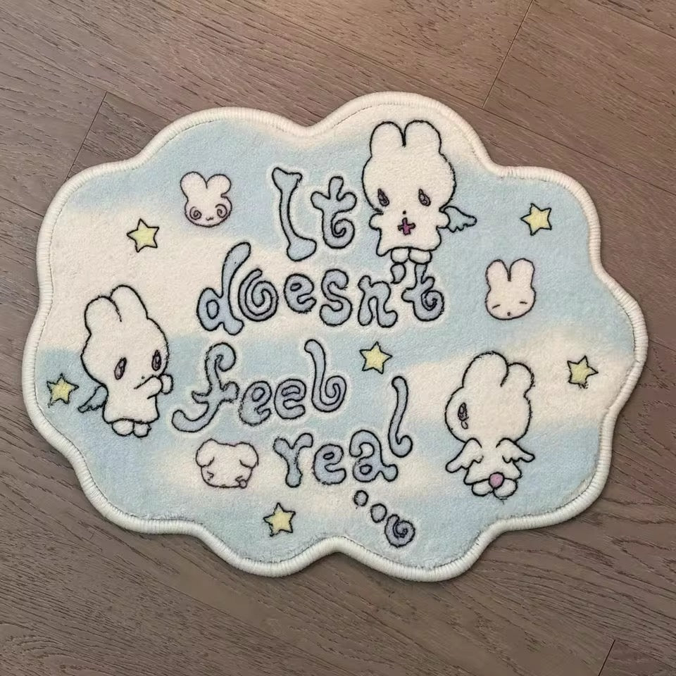 Soft Pastel Kawaii Bunny Rug