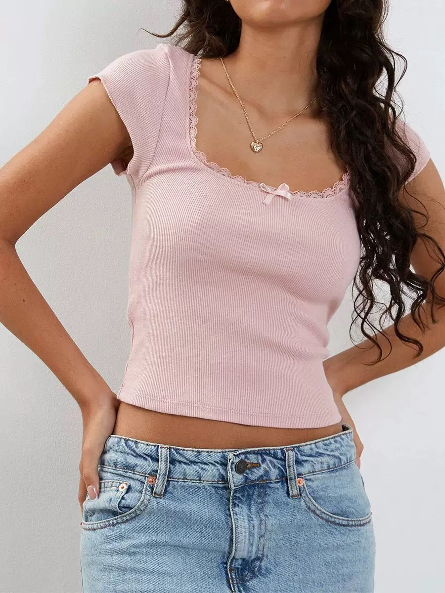 Y2K Vintage Baby Tee Pink